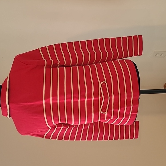 Talbots Pink White Stripe Cardigan Sweater Blazer Size M Button Front - Picture 4 of 7